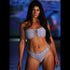 Model having reversed Lucky Bay Bikini in Glitterati Giraffe, Mid Rise Cali Cut cut Braid Back Design Braid Side Detail Removable Strap, BBA